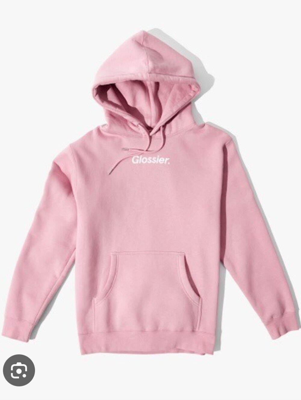 Glossier Pink Hoodie Logo Sweatshirt Small Pullover Soft Loungewear Comfy Soft